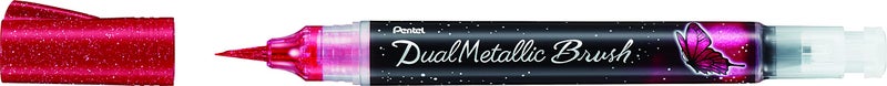 Pentel XGFH-DP Dual Metallic Brush, Pink + Metallic Pink - Image 4